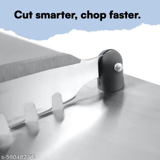 Stainless Steel Multifunctional Cut & Chop Vegetable Slicer Tool – Adjustable Cutting Guide With Ergonomic Handle For Uniform Slicing Of Carrots, Cucumbers, Beans & Vegetables (Pack Of 1) - Velora online store 