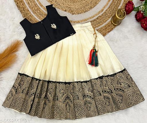 South Indian Traditional Pattu Pavadai Tapeta Silk Frock Dress For Baby Girls - Velora online store 