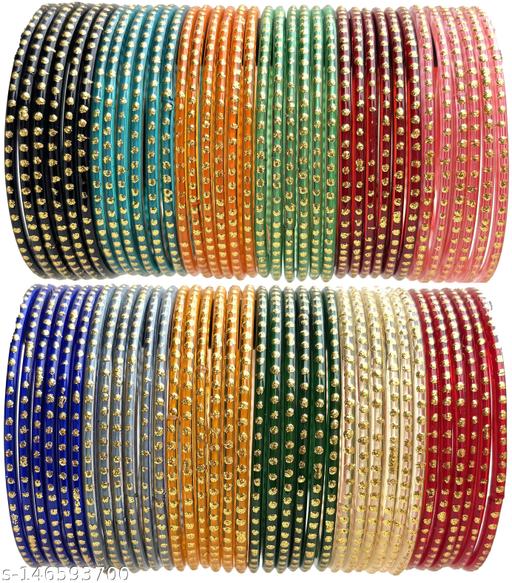 Multicolor glass bangle set of 144 - Velora online store 