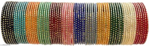 Multicolor glass bangle set of 144 - Velora online store 