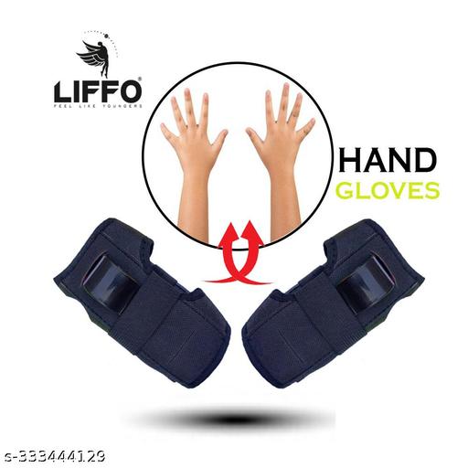 Liffo® Protective Skating Guard Kit for Skating, Cycling, Running for Kids,Boys,Girls (Black)(Medium) 6 To 12 Years - Velora online store 