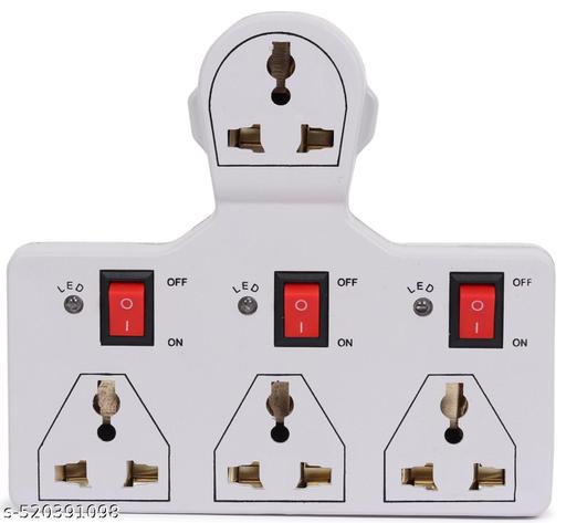 4 Socket 3 Switch Multi Plug 6A (Traveller Multi Plug) - Velora online store 