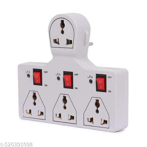 4 Socket 3 Switch Multi Plug 6A (Traveller Multi Plug) - Velora online store 