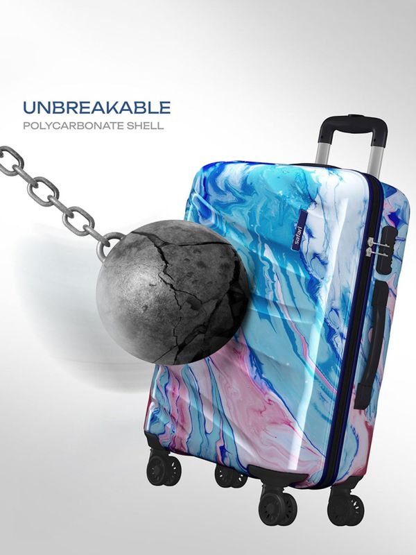Safari hue printed trolley bag check-in suitcase 8 wheels - 30 inch - Velora online store 