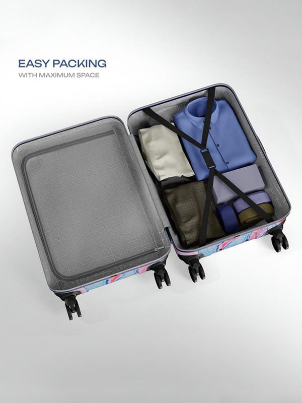 Safari hue printed trolley bag check-in suitcase 8 wheels - 30 inch - Velora online store 