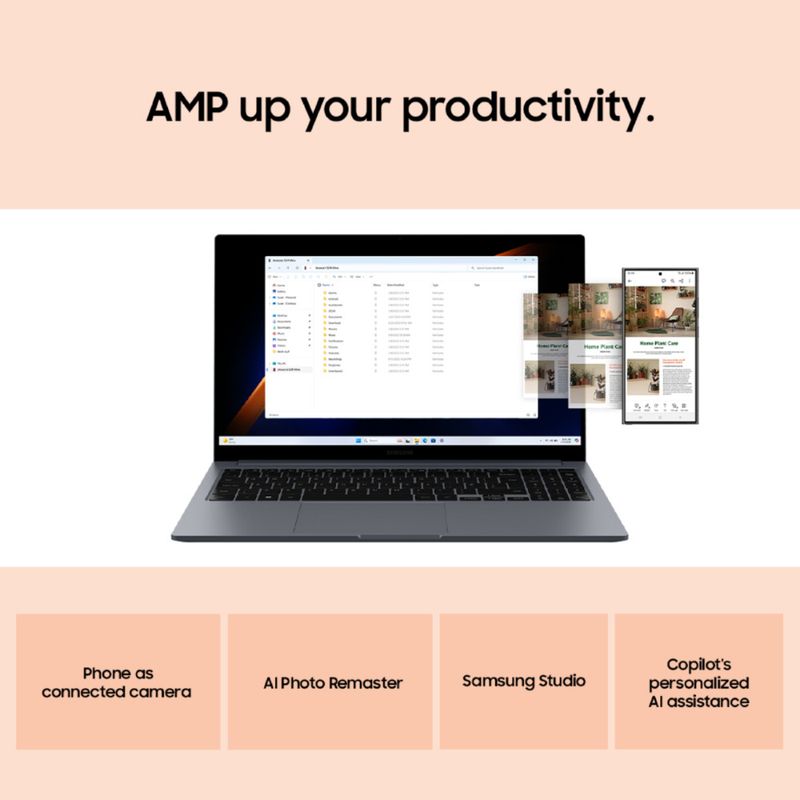 Samsung galaxy book4 metal intel core i5 13th gen 1335u - (8 gb/512 gb ssd/windows 11 home) np750xgj-kg1in / np750xgj-lg1in / np750xgj-lg6in thin and light laptop - Velora online store 