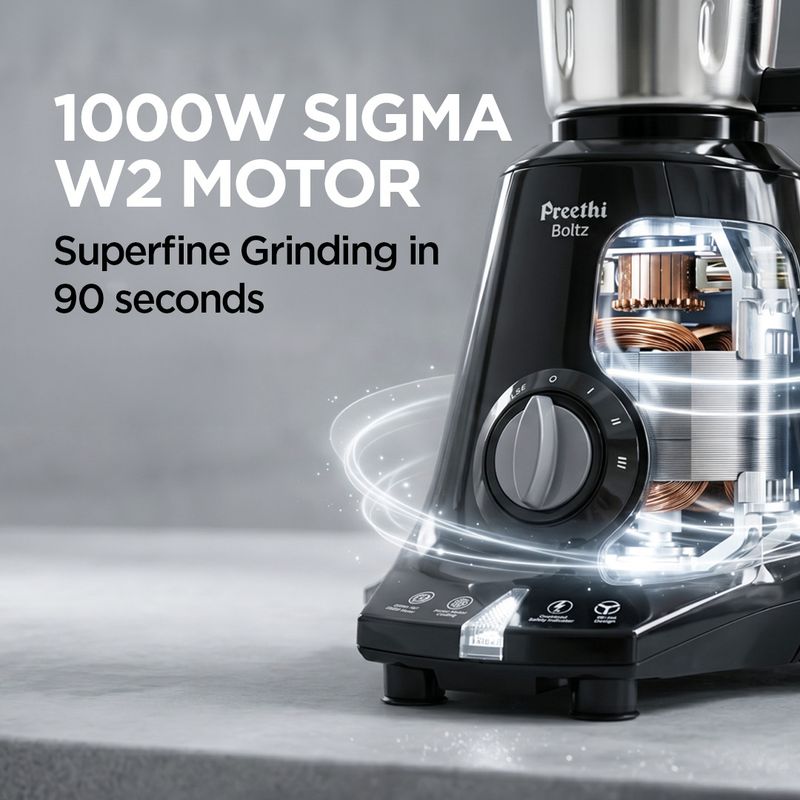 Preethi boltz 1000 w mixer grinder - Velora online store 