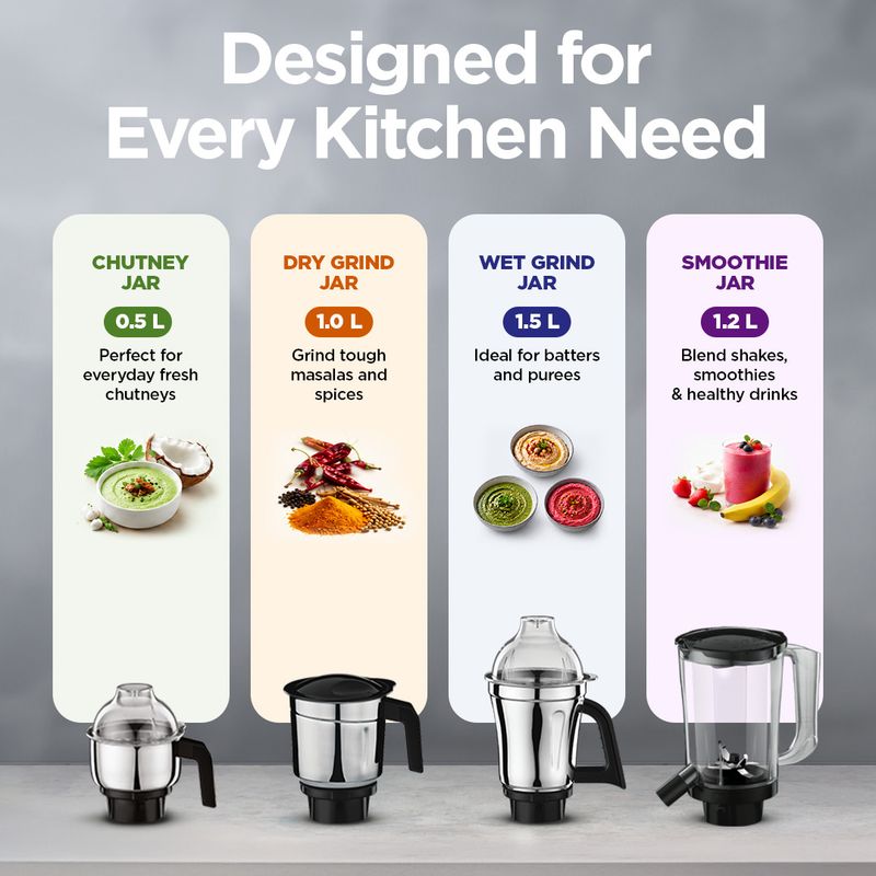 Preethi boltz 1000 w mixer grinder - Velora online store 