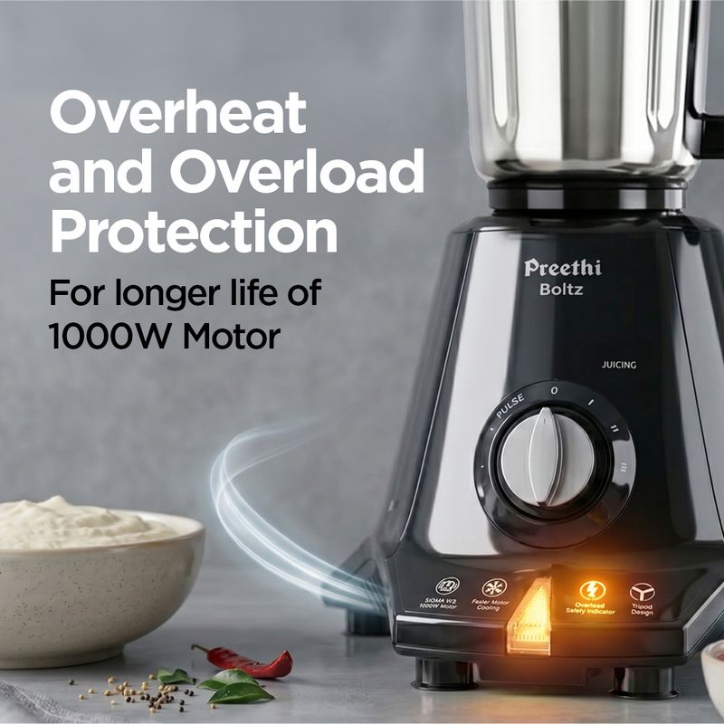 Preethi boltz 1000 w mixer grinder - Velora online store 