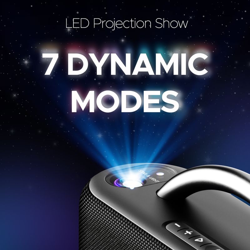 Boat stone lumos w/ led projection, 9hrs playback,hearables app support,dual eq modes 60 w bluetooth party speaker - Velora online store 