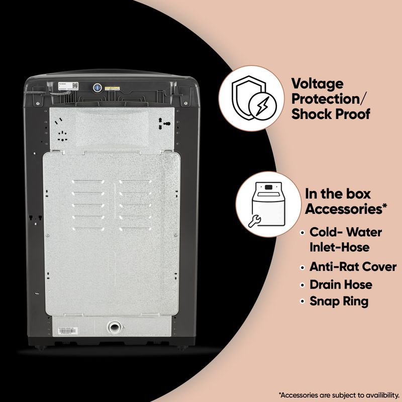 Lg 7 kg 5 star, smart inverter technology, turbodrum, smart diagnosis with soft closing door fully automatic top load washing machine black - Velora online store 
