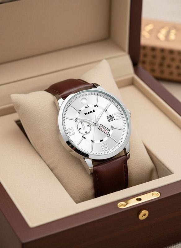 Hmt quartz analog watch  - for men - Velora online store 