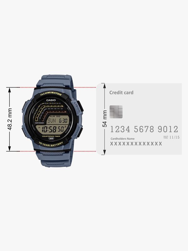 Casio ws-1800-2avdf casio-mens-resin digital watch  - for men - Velora online store 