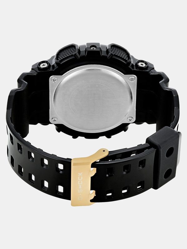 Casio gd-100gb-1dr g-shock gd-100gb-1dr black-gold dial black resin strap digital watch  - for men - Velora online store 