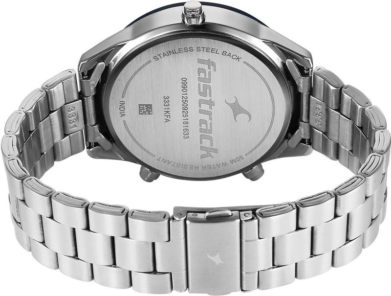 Fastrack watches overdrive fastrack overdrive micromotor quartz white dial silver ss metal strap analog watch  - for men - Velora online store 