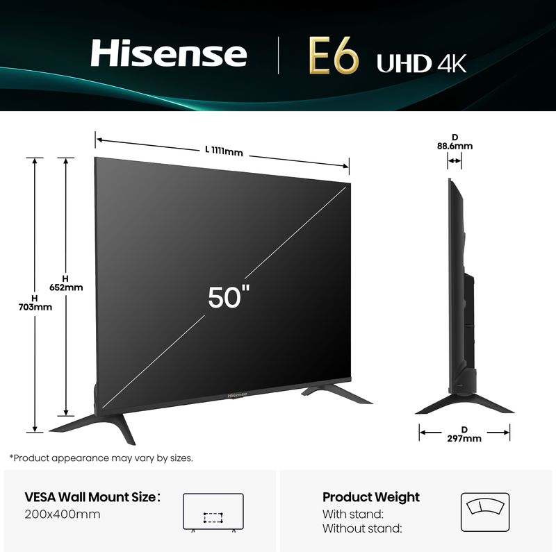 Hisense 126 cm (50 inch) ultra hd (4k) led smart google tv - Velora online store 