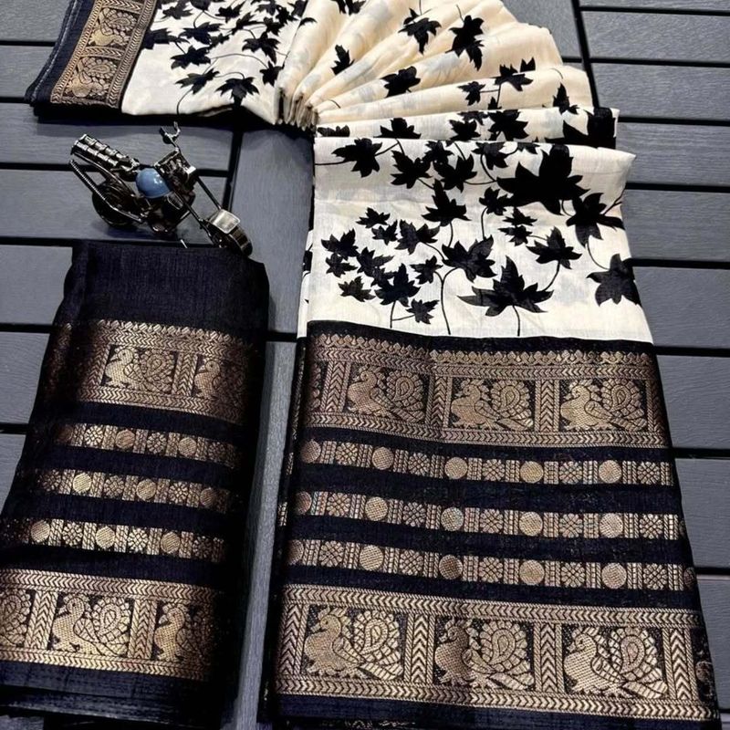 Karnav fashion woven kalamkari cotton silk, silk blend saree with unstitched blouse - Velora online store 