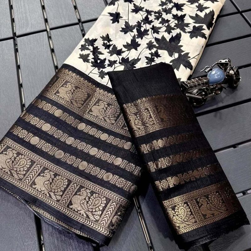 Karnav fashion woven kalamkari cotton silk, silk blend saree with unstitched blouse - Velora online store 