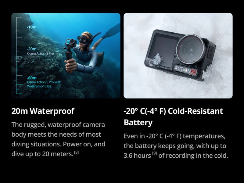 Dji osmo action 5 pro standard combo sports and action camera - Velora online store 