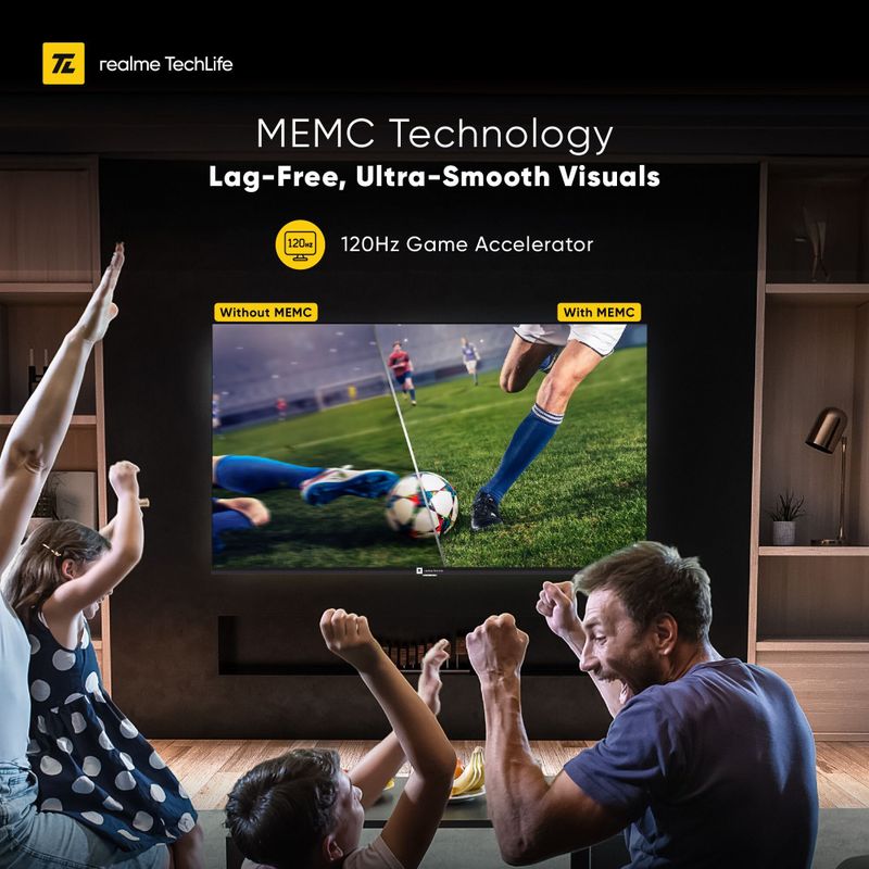 Realme techlife 109 cm (43 inch) qled ultra hd (4k) smart google tv with 5.0 with dolby atmos, and 40 w downfiring speaker - Velora online store 