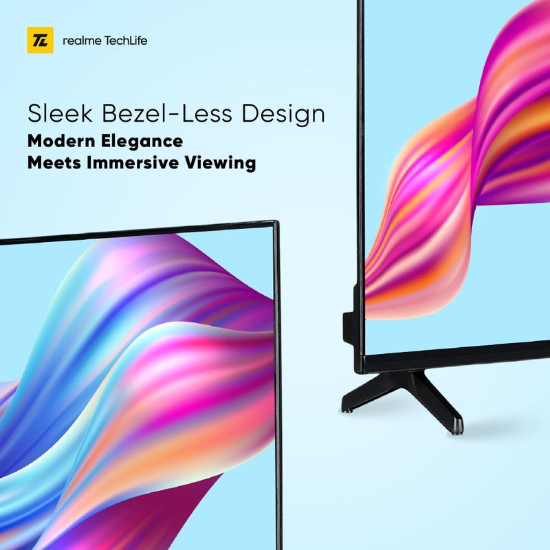 Realme techlife 109 cm (43 inch) qled ultra hd (4k) smart google tv with 5.0 with dolby atmos, and 40 w downfiring speaker - Velora online store 