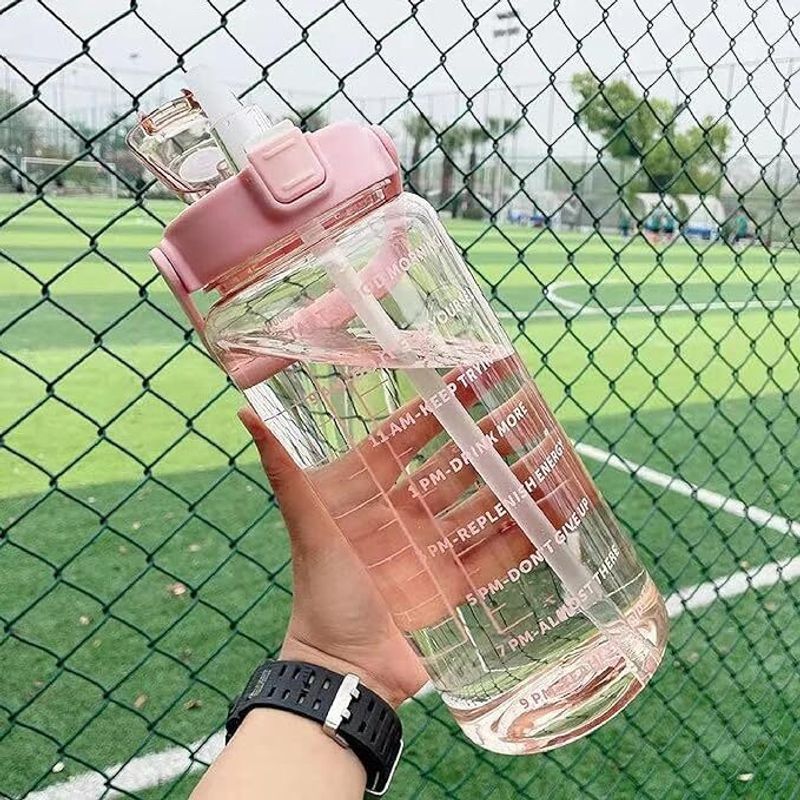 Leyluko motivational time marker water bottle 2000 ml plastic bottle - Velora online store 