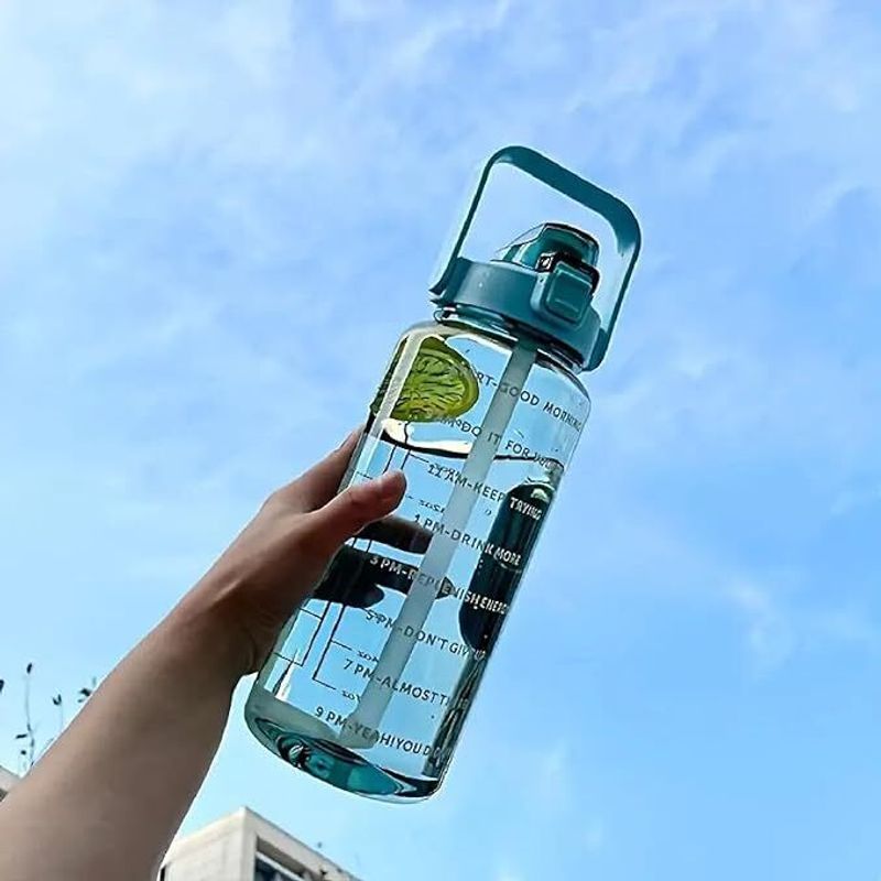 Leyluko motivational time marker water bottle 2000 ml plastic bottle - Velora online store 