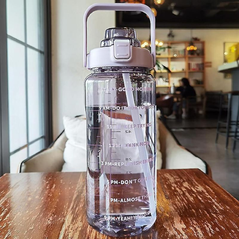 Leyluko motivational time marker water bottle 2000 ml plastic bottle - Velora online store 