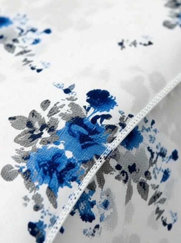 Bluedot 160 tc microfiber double floral bedsheet - M Y V E L O R A
