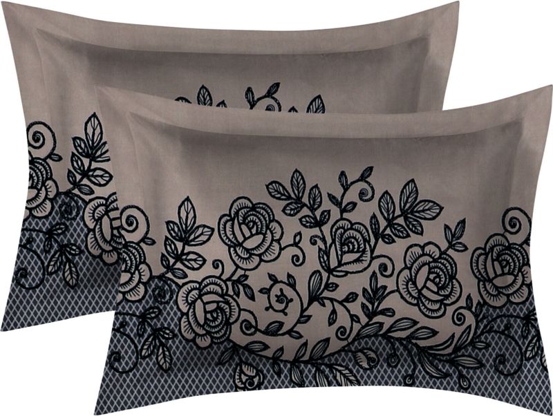 Yknip cotton double, king fitted (elastic) 250 tc floral 3 bedsheets with 2 pillow covers - M Y V E L O R A