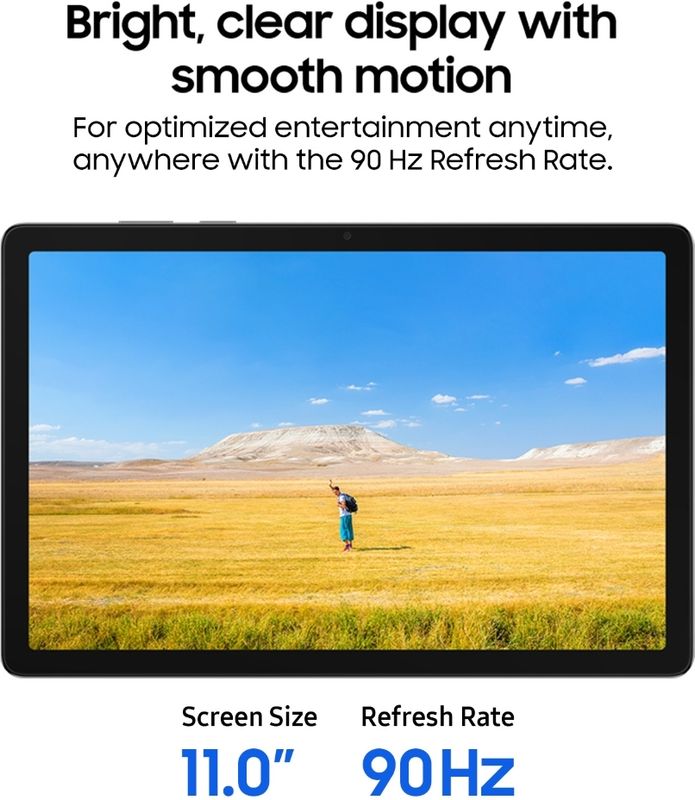 Samsung galaxy tab a11+ 8 gb ram 256 gb rom 11 inch with wi-fi only gaming mediatek mt8755 tablet (silver) - M Y V E L O R A