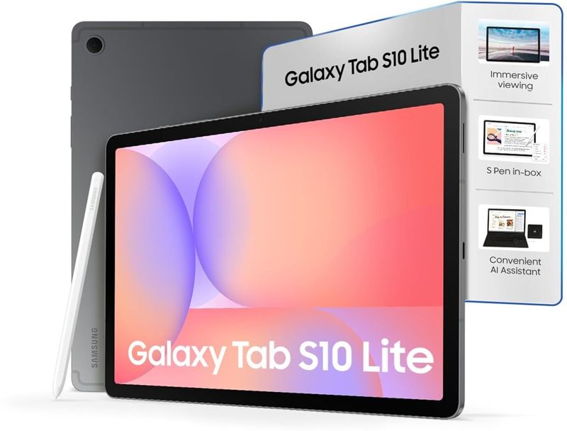 Samsung samsung galaxy tab s10 lite 6 gb ram 128 gb rom 10.9 inch with wi-fi+5g tablet (grey) - M Y V E L O R A