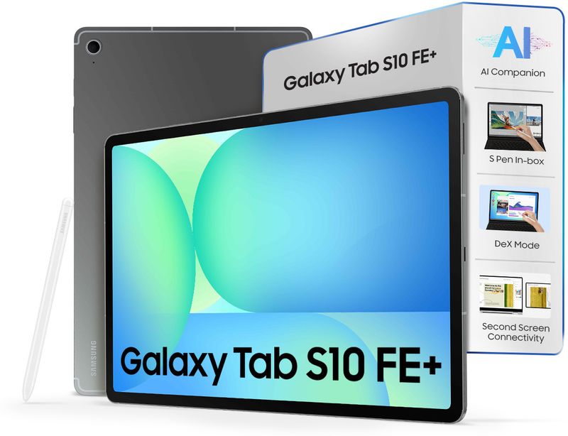 Samsung galaxy tab s10 fe+ with s pen 8 gb ram 128 gb rom 13.1 inch with wi-fi only gaming exynos 1580 tablet (gray) - M Y V E L O R A