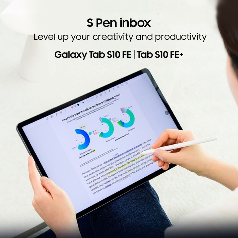 Samsung galaxy tab s10 fe+ with s pen 8 gb ram 128 gb rom 13.1 inch with wi-fi only gaming exynos 1580 tablet (gray) - M Y V E L O R A