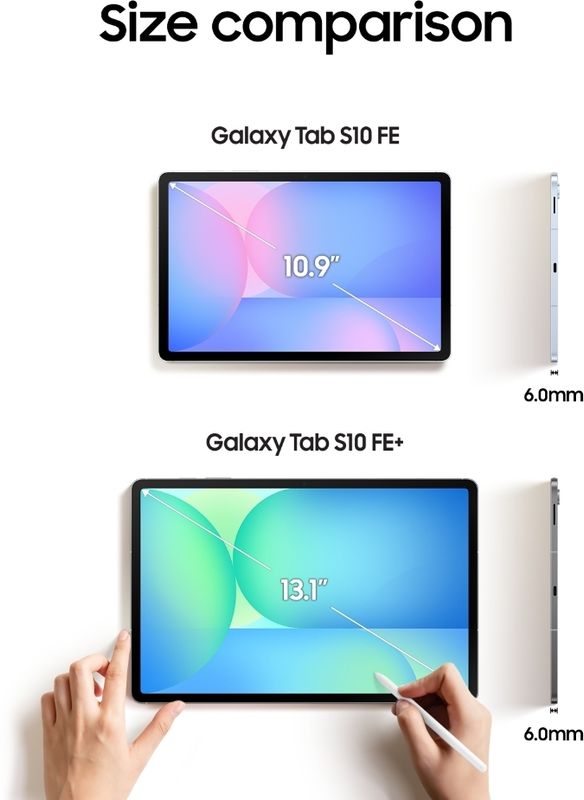Samsung galaxy tab s10 fe+ with s pen 8 gb ram 128 gb rom 13.1 inch with wi-fi only gaming exynos 1580 tablet (gray) - M Y V E L O R A
