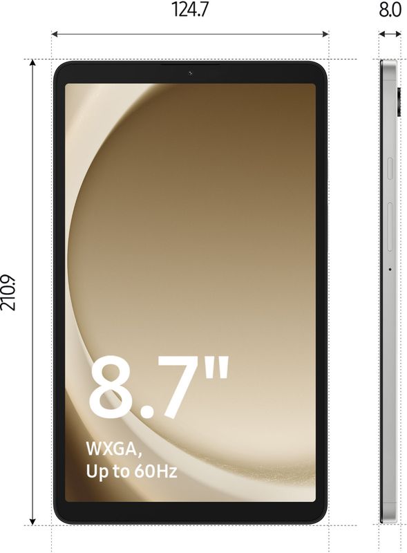 Samsung galaxy tab a9 4 gb ram 64 gb rom 22.1 inch with 4g gaming mediatek helio g99 tablet (graphite) - M Y V E L O R A