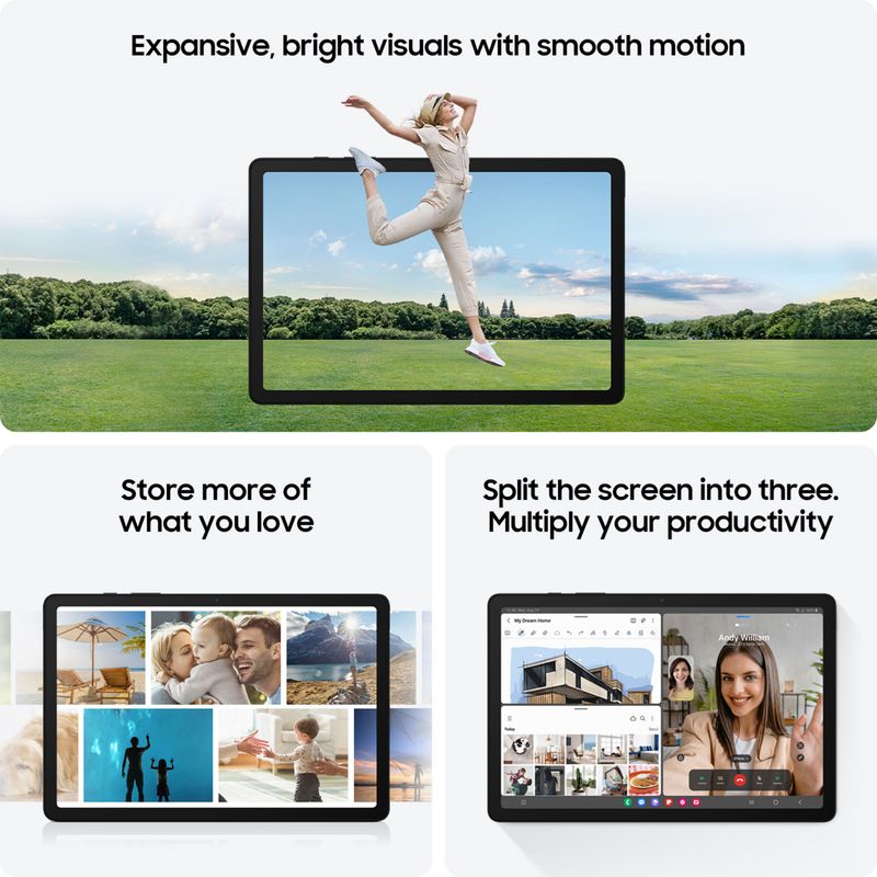 Samsung galaxy tab a9 4 gb ram 64 gb rom 22.1 inch with 4g gaming mediatek helio g99 tablet (graphite) - M Y V E L O R A