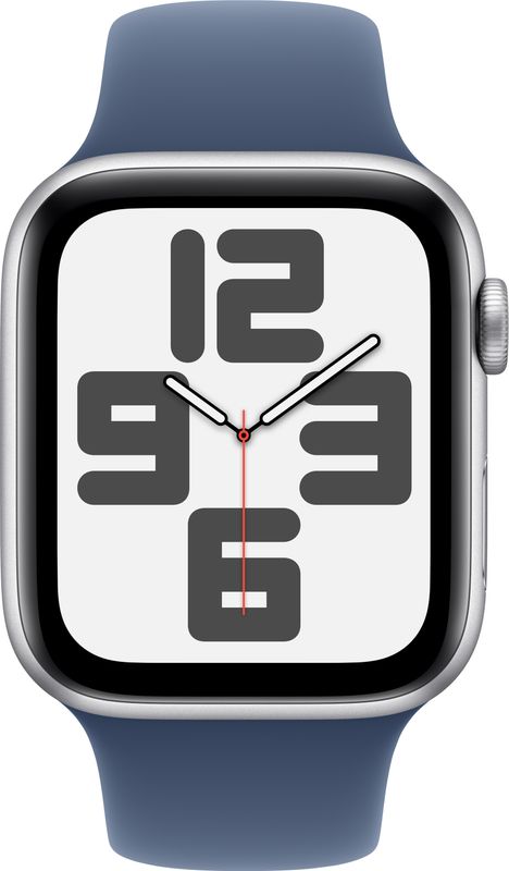 Apple watch se gps + cellular 44mm silver aluminium with denim sport band - M Y V E L O R A