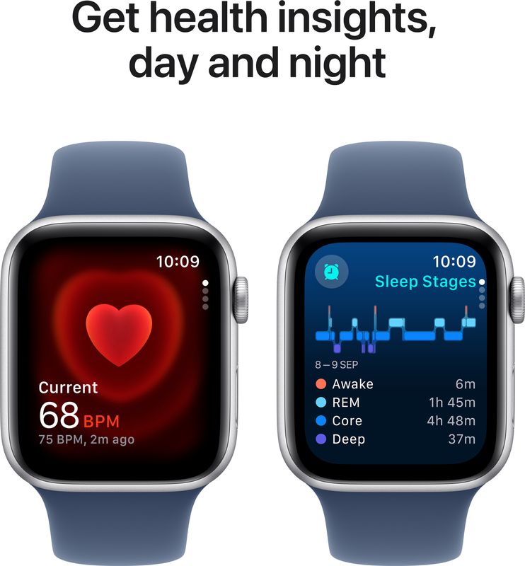 Apple watch se gps + cellular 44mm silver aluminium with denim sport band - M Y V E L O R A