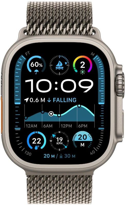 Apple watch ultra 2 gps + cellular 49mm natural titanium with milanese loop - M Y V E L O R A
