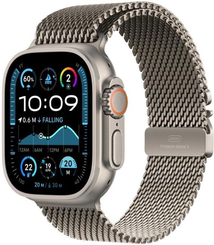 Apple watch ultra 2 gps + cellular 49mm natural titanium with milanese loop - M Y V E L O R A