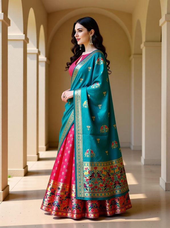 Swami studio self design semi stitched lehenga choli - Velora online store 