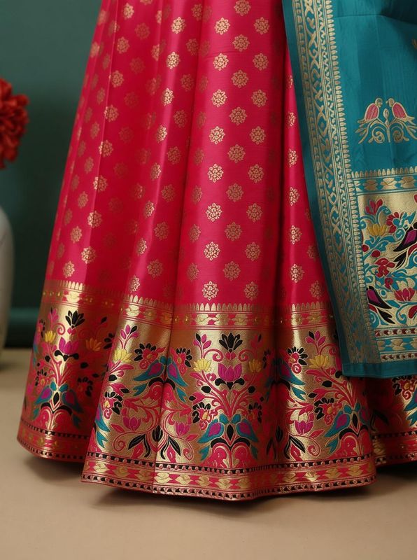 Swami studio self design semi stitched lehenga choli - Velora online store 