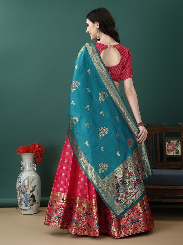 Swami studio self design semi stitched lehenga choli - Velora online store 