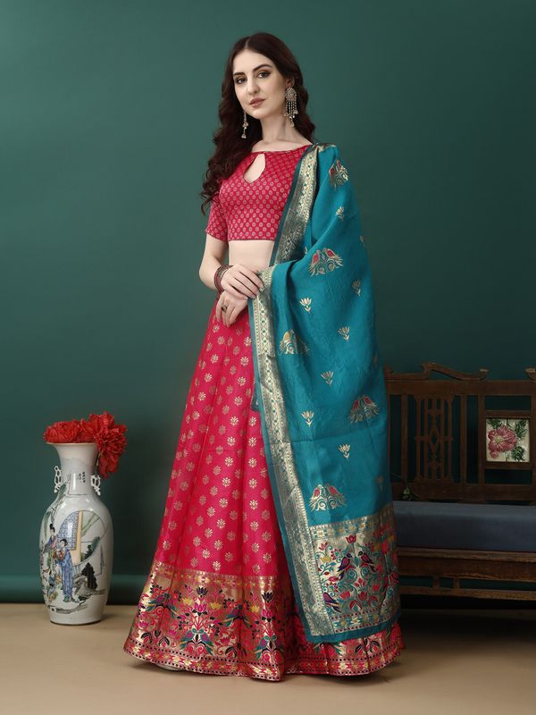 Swami studio self design semi stitched lehenga choli - Velora online store 