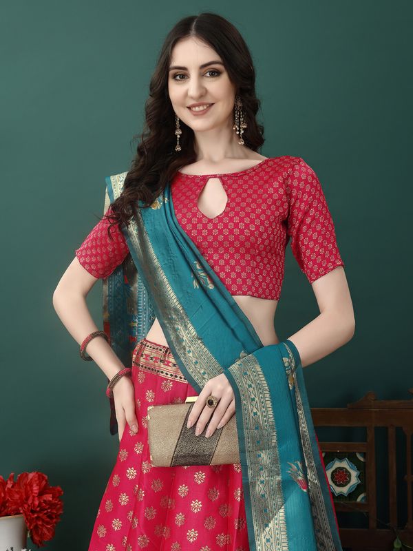 Swami studio self design semi stitched lehenga choli - Velora online store 