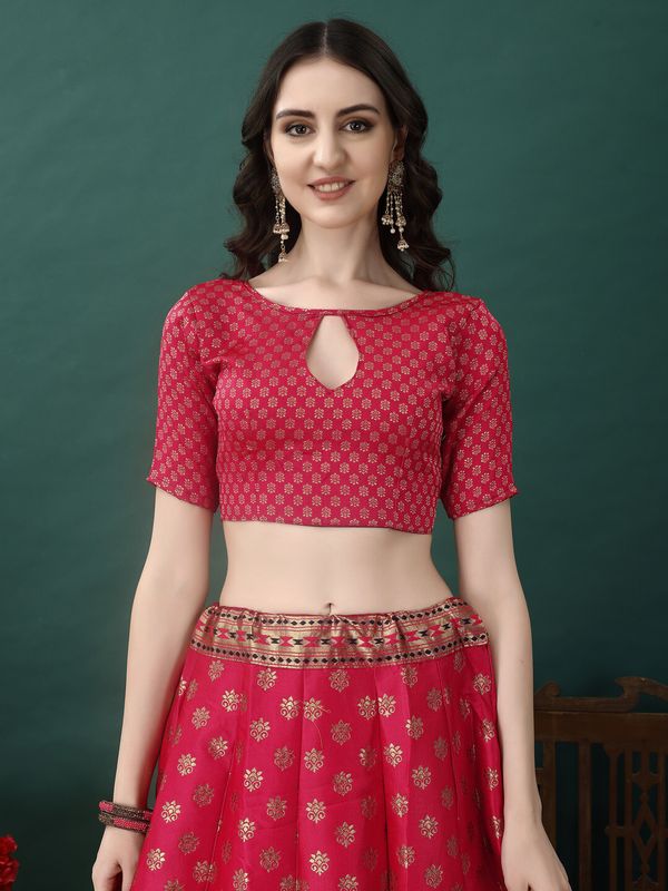 Swami studio self design semi stitched lehenga choli - Velora online store 