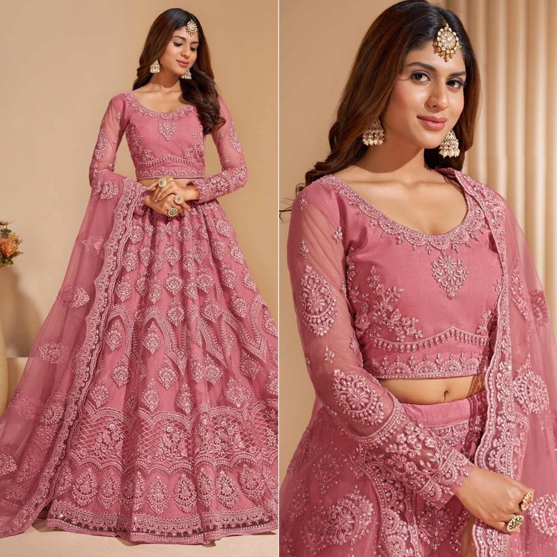 Udbhav export embroidered semi stitched lehenga choli - Velora online store 