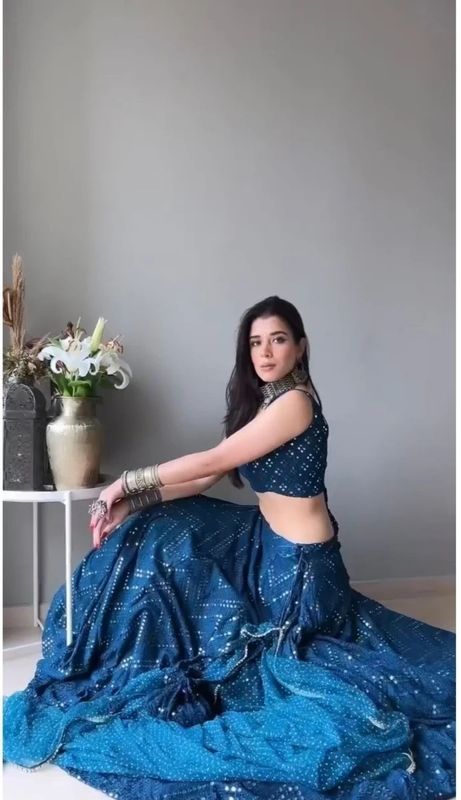 Zaalima fashion embroidered semi stitched lehenga choli - Velora online store 