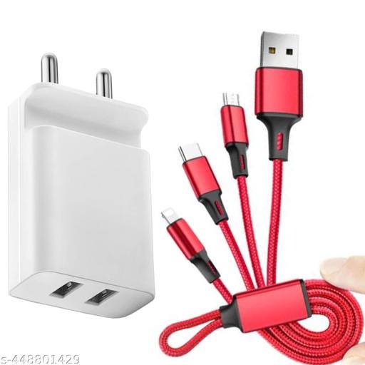 DUAL Fast Charger 3.1 cable, Mico, Types-c , i-phone  - Velora online store 